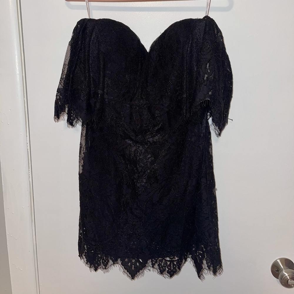 Lovers + Friends black lace mini dress